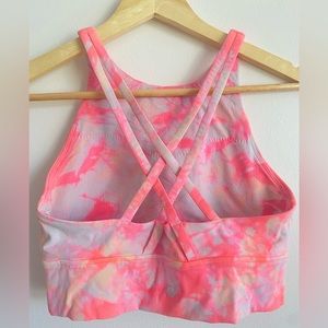 Lululemon Athletica Energy Long Line Neon Pink Sports Bra Size 6